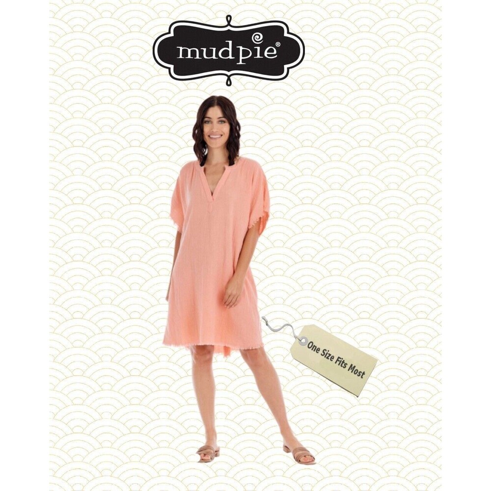 "Mud Pie", Peach, Amara Caftan/ Lounge Wear/ Cover-Up/ One Size/ New With Tags